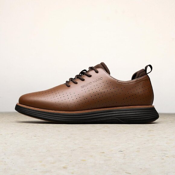 ⚡ Men\'s Brown Max Flex Fashion Dress Sneakers Oxfords Classic Casual Shoes